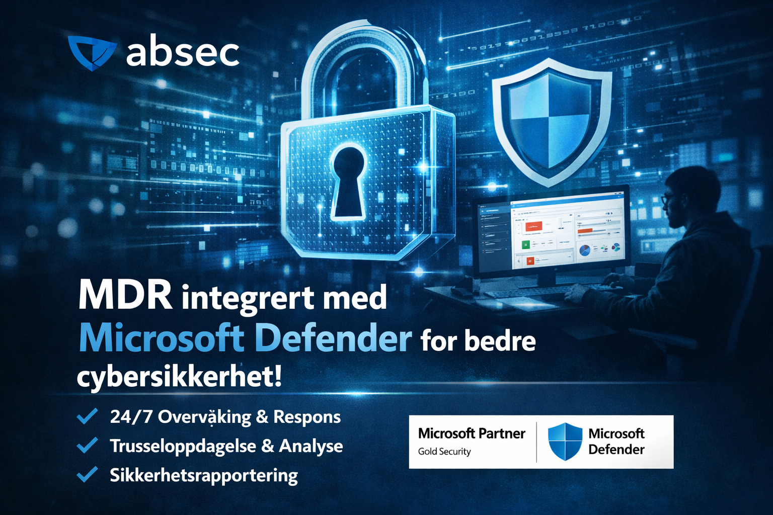Absec tilbyr MDR integrert med Microsoft Defender for bedre cybersikkerhet